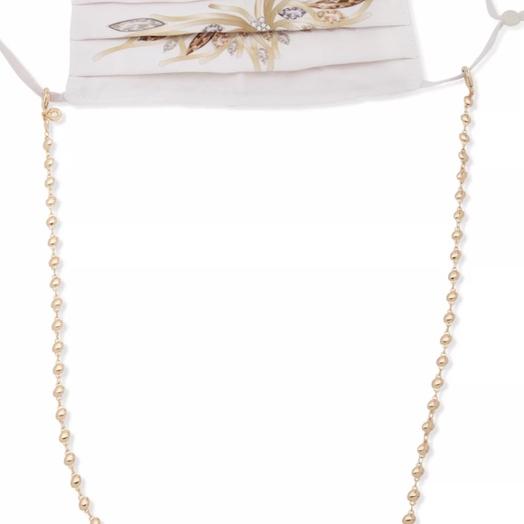 ANNE KLEIN Gold-Tone Pavé Butterfly Stud Earrings & Printed Face Mask Set - Picture 4 of 6